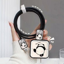 Load image into Gallery viewer, Creative Line Cute Case for iPhone 15 14 13 Pro Max 18/20W Charger Charging Protector Data Wire Winder Simple Line Art Cover
