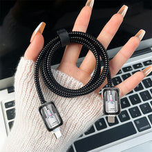 Load image into Gallery viewer, Creative Line Cute Case for iPhone 15 14 13 Pro Max 18/20W Charger Charging Protector Data Wire Winder Simple Line Art Cover
