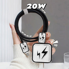 Load image into Gallery viewer, Creative Line Cute Case for iPhone 15 14 13 Pro Max 18/20W Charger Charging Protector Data Wire Winder Simple Line Art Cover
