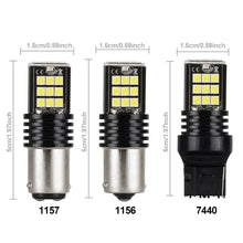 Load image into Gallery viewer, Car LED Reversing Lights Parking Brake Lights Turn Signal Lights White Red BA15S LED 1157 BAY15D Bulb 3030 Bulbs
