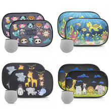 Load image into Gallery viewer, 2Pcs Car Side Window SunShade Windscreen Roof Window Cartoon For Children Adults Adsorption SunShade Sunvisor with Storage Bag
