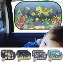 Load image into Gallery viewer, 2Pcs Car Side Window SunShade Windscreen Roof Window Cartoon For Children Adults Adsorption SunShade Sunvisor with Storage Bag
