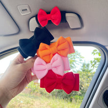 Load image into Gallery viewer, 2Pcs Car Plush Interior Roof Holder Cover Case Protective with Bow Interior Decoration Trim Kits Auto Protection
