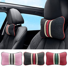 Load image into Gallery viewer, 1PC PU Ice Silk Car Seat Neck Pillow Headrest Rest Cushion Support Knitted Seat Auto Safety Accessories for Summer
