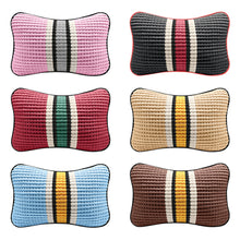 Load image into Gallery viewer, 1PC PU Ice Silk Car Seat Neck Pillow Headrest Rest Cushion Support Knitted Seat Auto Safety Accessories for Summer
