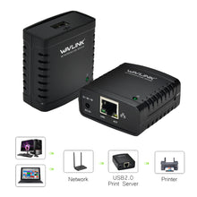 Load image into Gallery viewer, Multi-Function USB Print Server Sharing Hub Multiple Computers To Share One Printer With USB-B Port

