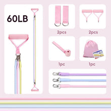 Load image into Gallery viewer, 1Set 60/100LBS Home Yoga Resistance Bands With Foot Covers Shoulder Opening Back Shaping Butt Lifting Pilates Fitness Equipment
