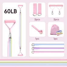 Load image into Gallery viewer, 1Set 60/100LBS Home Yoga Resistance Bands With Foot Covers Shoulder Opening Back Shaping Butt Lifting Pilates Fitness Equipment
