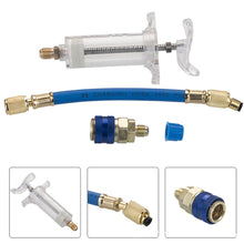 Load image into Gallery viewer, Car 30Ml 1Oz A/C Oil/Dye Injector with Low Side Quick Coupler Adapter 1/4 Air Conditioning Automotive Oiler Injection Syringe
