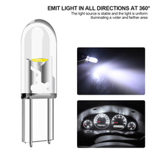 Load image into Gallery viewer, 10Pcs Transparent T5 LED W3W COB Led Bulb Car Instrument Indicator Light Reading Lamp Auto Interior Dashboard Warming Lamp
