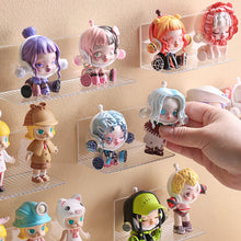 Load image into Gallery viewer, 10/15cm Self-Adhesive Transparent Acrylic Wall Mounted Display Storage Rack DIY Toy Stand
