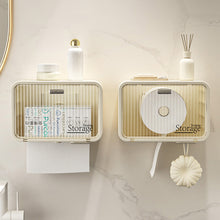 Load image into Gallery viewer, Waterproof Flip-Top Bathroom Tissue Holder Wall Mounted Toilet Storage Box Dormitory Bathroom Roll Paper Face Towel Storage Organizer
