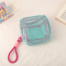 Load image into Gallery viewer, Dopamine Color Square Cosmetic Pouch Mini Makeup Bag Polyester Multi-Compartment Organizer Wrinkle-Resistant Travel Essentials
