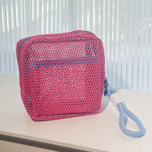 Load image into Gallery viewer, Dopamine Color Square Cosmetic Pouch Mini Makeup Bag Polyester Multi-Compartment Organizer Wrinkle-Resistant Travel Essentials
