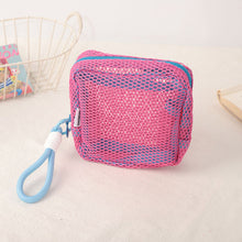 Load image into Gallery viewer, Dopamine Color Square Cosmetic Pouch Mini Makeup Bag Polyester Multi-Compartment Organizer Wrinkle-Resistant Travel Essentials
