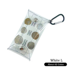 Load image into Gallery viewer, Japan Travel Coin Organizer with Detachable PVC Pouch &amp; Carabiner Hook Multi-Slot Plastic Wallet for Yen Coins
