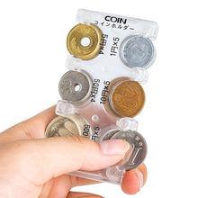 Load image into Gallery viewer, Japan Travel Coin Organizer with Detachable PVC Pouch &amp; Carabiner Hook Multi-Slot Plastic Wallet for Yen Coins

