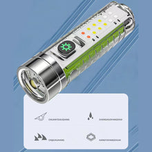Load image into Gallery viewer, USB C Rechargeable LED Flashlight LED MINI Keychain Light with Tail Magnet Uv Light Multifunction Portable Torch Camping Lights
