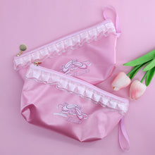 Load image into Gallery viewer, 13*24.5CM Lace Dance Shoes Storage Bag Children's Waterproof Satin Stationery Organizer Pouch With ZipperLace Dance Shoes Storage Bag Children's Waterproof Satin Stationery Organizer Pouch With Zipper
