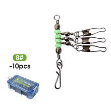 Load image into Gallery viewer, 10PCS/ Box Wooden Shrimp Fishing Set Luminescent Beads Ring Interlocking Clasp Set Fishing Gear Accessories
