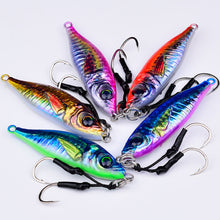 Load image into Gallery viewer, 1PC 30/40G 3D Printed Iron Plate Lure Bait Bionic Fish Scale Coating Fluorescent Long-Range Metal Bait For Bass And Mandarin Fish
