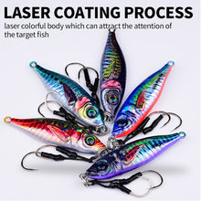 Load image into Gallery viewer, 1PC 30/40G 3D Printed Iron Plate Lure Bait Bionic Fish Scale Coating Fluorescent Long-Range Metal Bait For Bass And Mandarin Fish
