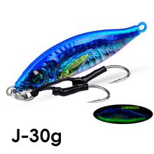 Load image into Gallery viewer, 1PC 30/40G 3D Printed Iron Plate Lure Bait Bionic Fish Scale Coating Fluorescent Long-Range Metal Bait For Bass And Mandarin Fish
