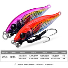 Load image into Gallery viewer, 1PC 30/40G 3D Printed Iron Plate Lure Bait Bionic Fish Scale Coating Fluorescent Long-Range Metal Bait For Bass And Mandarin Fish
