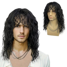 Load image into Gallery viewer, Men's Wig Punk Rock Short Curly Hair Halloween Dress Up Wig Headset Men Cool Personality Whole Wig Cover
