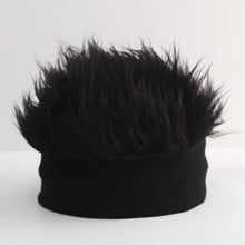 Load image into Gallery viewer, Autumn and Winter One-piece Wig Hat Male Landlord Hat Fashion Version Plush Retro Street Parody Brimless Trendy Knitted Hat
