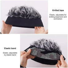 Load image into Gallery viewer, Autumn and Winter One-piece Wig Hat Male Landlord Hat Fashion Version Plush Retro Street Parody Brimless Trendy Knitted Hat
