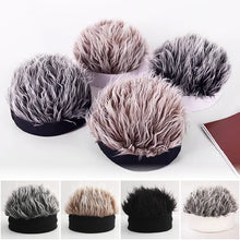 Load image into Gallery viewer, Autumn and Winter One-piece Wig Hat Male Landlord Hat Fashion Version Plush Retro Street Parody Brimless Trendy Knitted Hat
