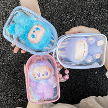 Load image into Gallery viewer, For 17cm Labubu V2 V3 15cm Cotton Doll Outfit Crossbody Pain Bag PVC Storage Bag Dolls Display Bag
