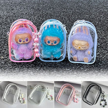 Load image into Gallery viewer, For 17cm Labubu V2 V3 15cm Cotton Doll Outfit Crossbody Pain Bag PVC Storage Bag Dolls Display Bag
