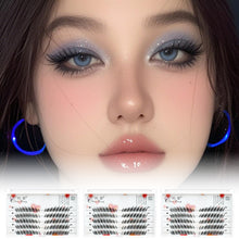 Load image into Gallery viewer, 3D Fluffy 8-12mm Black DIY Lash Extension Kit No Glue Eyelash Extension Fox Eye Effect Makeup Lashes False Eyelash
