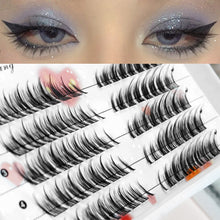Load image into Gallery viewer, 3D Fluffy 8-12mm Black DIY Lash Extension Kit No Glue Eyelash Extension Fox Eye Effect Makeup Lashes False Eyelash
