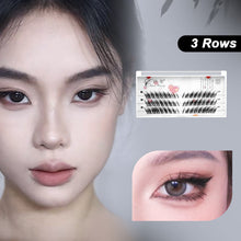 Load image into Gallery viewer, 3D Fluffy 8-12mm Black DIY Lash Extension Kit No Glue Eyelash Extension Fox Eye Effect Makeup Lashes False Eyelash
