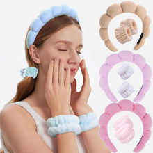 Load image into Gallery viewer, Soft Comfortable Wash Face Sponge Headband Wrist Strap Beauty Skincare Yoga Multipurpose Versatile Hair Fixing Headband
