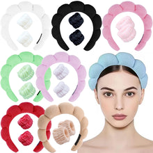 Load image into Gallery viewer, Soft Comfortable Wash Face Sponge Headband Wrist Strap Beauty Skincare Yoga Multipurpose Versatile Hair Fixing Headband
