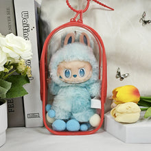 Load image into Gallery viewer, For 17cm Labubu V2 V3 15cm Cotton Doll Outfit Crossbody Pain Bag PVC Storage Bag Dolls Display Bag
