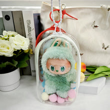 Load image into Gallery viewer, For 17cm Labubu V2 V3 15cm Cotton Doll Outfit Crossbody Pain Bag PVC Storage Bag Dolls Display Bag
