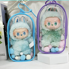 Load image into Gallery viewer, For 17cm Labubu V2 V3 15cm Cotton Doll Outfit Crossbody Pain Bag PVC Storage Bag Dolls Display Bag
