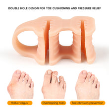 Load image into Gallery viewer, 1 Pair Double-hole Toe Separator Slippers Pinching Foot Toe Hallux Valgus Protector Separator Finger Straightener Adjuster Foot Care Tool
