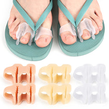 Load image into Gallery viewer, 1 Pair Double-hole Toe Separator Slippers Pinching Foot Toe Hallux Valgus Protector Separator Finger Straightener Adjuster Foot Care Tool
