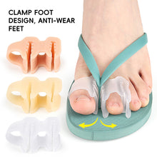 Load image into Gallery viewer, 1 Pair Double-hole Toe Separator Slippers Pinching Foot Toe Hallux Valgus Protector Separator Finger Straightener Adjuster Foot Care Tool
