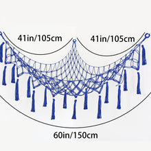 Load image into Gallery viewer, Handmade Toy Hammock Handwoven Cotton Toy Storage Net Artisan Made Wall Hanging Organizer for Kids Playroom Home
