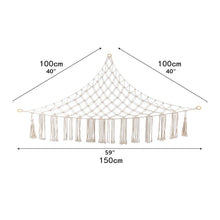 Load image into Gallery viewer, Handmade Toy Hammock Handwoven Cotton Toy Storage Net Artisan Made Wall Hanging Organizer for Kids Playroom Home
