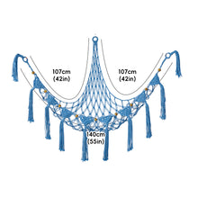 Load image into Gallery viewer, Handmade Toy Hammock Handwoven Cotton Toy Storage Net Artisan Made Wall Hanging Organizer for Kids Playroom Home
