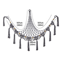 Load image into Gallery viewer, Handmade Toy Hammock Handwoven Cotton Toy Storage Net Artisan Made Wall Hanging Organizer for Kids Playroom Home
