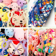Load image into Gallery viewer, Large Capacity Handwoven Cotton Toy Storage Net Wall Hanging Organizer Boho Plush Toy Organizer Kids Room Decor
